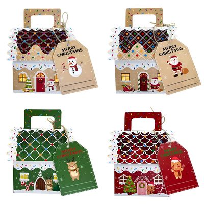 24 Pcs Christmas Gingerbread House Treat Boxes Cardboard Coo
