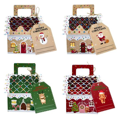 24 Pcs Christmas Gingerbread House Treat Boxes Cardboard Coo