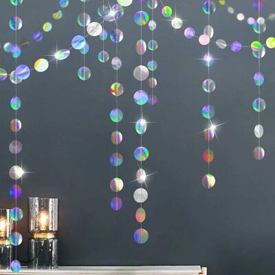 Holographic Circle Shiny Ocean Bubble Iridescent Circle Bann