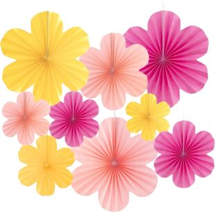 9Pcs/Set Easter Themed Hanging Paper Flowers Party Decoratio
