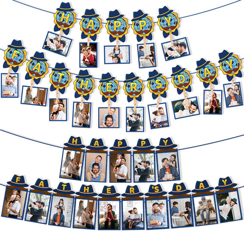 Father's Day Bingo Game Photo Banner Flag-pulling Party Scen