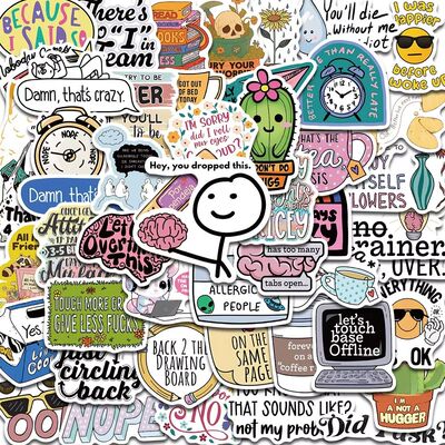 50PCS Sarcastic Sticker Aesthetic Kawaii Scrapbook Graffiti