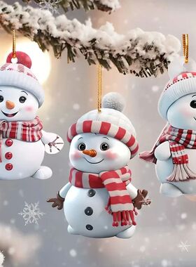 Runtow 5pcs Christmas Cute Snowman Decoration Pendants for W