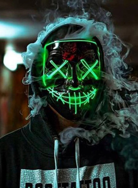 LED Halloween Mask Luminous Glow In The Dark Mascaras Hallow