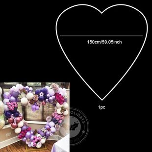 Heart Shaped Round Balloon Arch Support Wreath Wedding Birth