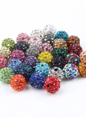 33 colors 10pcs AAAA 6 Row 10mm Crystal Clay Paved Crystal B