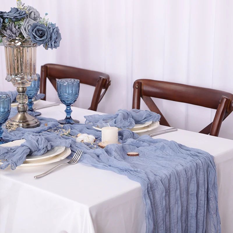 Event Designing Table Runner Cheese Cloth Gauze Crepe Rustic