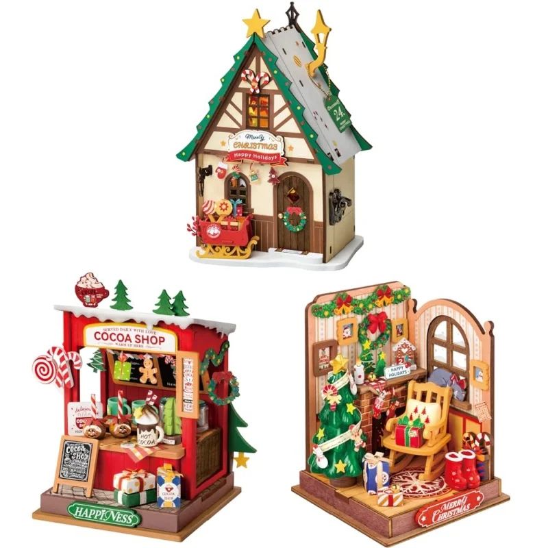 DIY Miniature House Kit Decoration Christmas Fireplace Mini