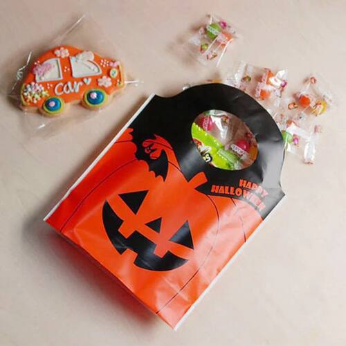 50pcs Happy Halloween Pumpkin Pattern Candy Tote Boys Girls