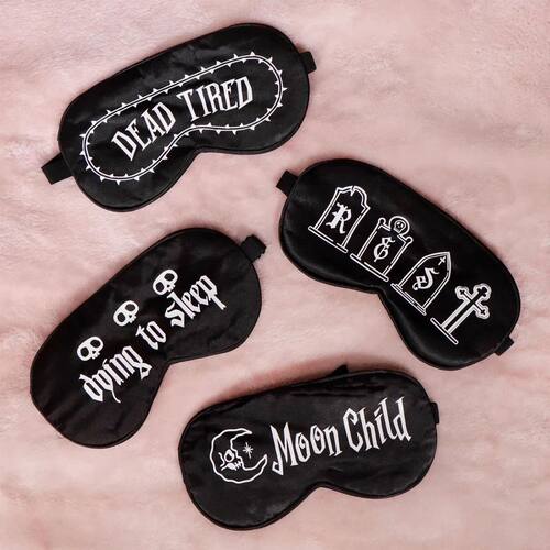 Halloween Gothic Black Smooth Soft Eye Mask with Strap Spook