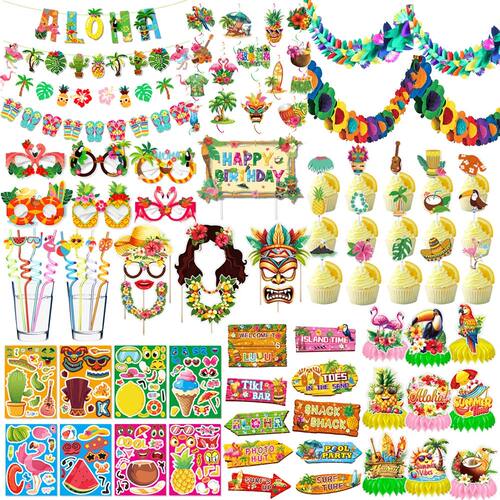 Hawaiian Party Photo Props Decorations Summer Beach Tropical