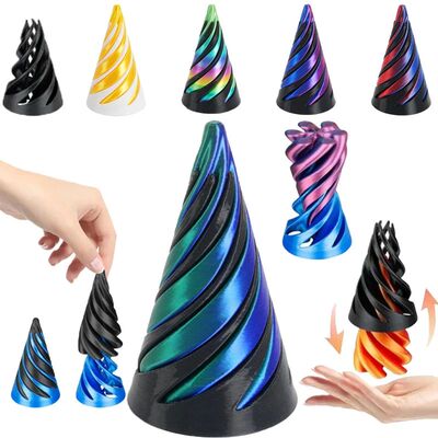 3D Printed Spiral Cone Pyramid Passthrough Sculpture Pass Th