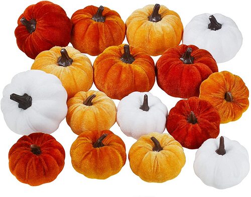 Simulation Flannel Pumpkin Decoration Halloween Colorful Clo