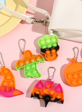 Halloween Silicone Pendant Decompression Skull Ghost Keychai