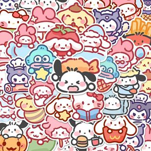 100pcs Cute Cartoon Sanrio Stickers My Melody Kuromi Handbag