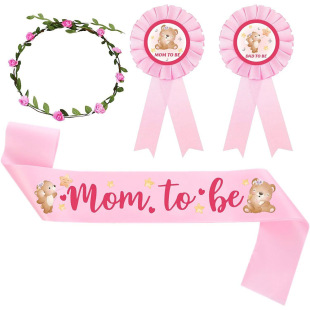 Shoulder Pink Mom Bear Theme Teddy Strap Baby Shower