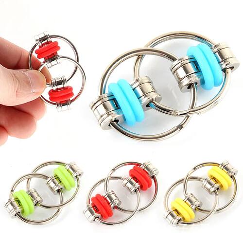 2-10pcs Stress Relief Chain Bicycle Chain Anti-Stress Keycha
