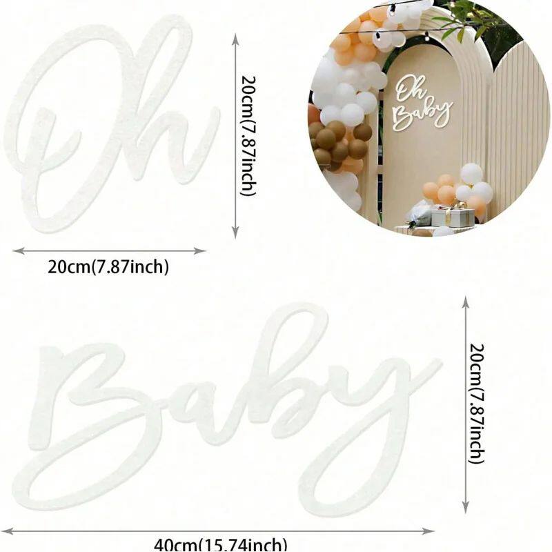 Oh Baby Sign for Baby Shower Backdrop - Felt Oh Baby Sign Pa - 实物图
