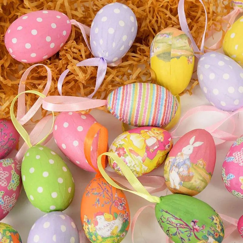 3Pcs Colorful Painting Easter Eggs Happy Easter Bunny Foam E-封面