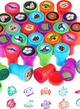 10PCS Cartoon Self-ink Stamps Toys Kids Halloween Party Favo