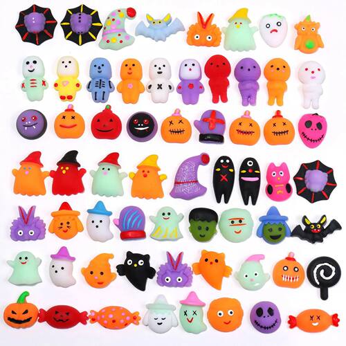 10/50PCS Halloween Squishies Mochi Sensory Toys Soft Push St