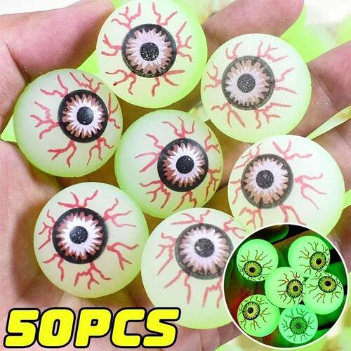 Halloween Eyeball Glow in The Dark Bouncy Ball Decoration Ha
