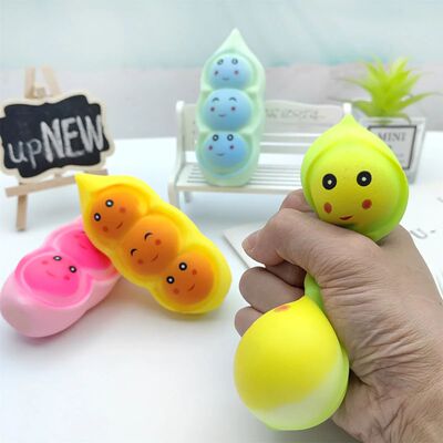 pea pod squishy Stress Relief Squeeze Peas Beans Cute Adult