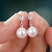 无耳洞耳夹女珍珠耳坠纯银防过敏高级感耳环吊坠耳饰2026新款 爆款