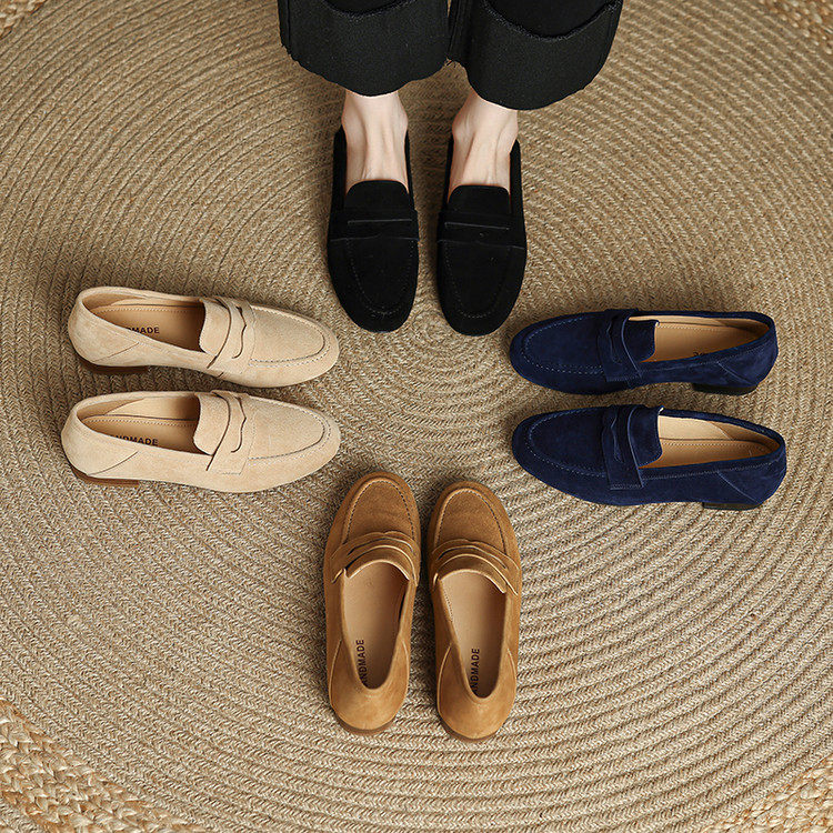 圆头平跟TPR(牛筋）头层猪皮乐福鞋乐福鞋（豆豆鞋）,女鞋,乐福鞋（豆豆鞋）,淘宝优惠券,粉丝福利购,淘宝优惠卷