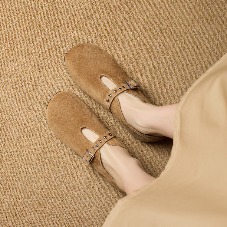 圆头粗跟羊皮羊反绒（羊猄）2025年冬季深口单鞋,女鞋,深口单鞋,淘宝优惠券,粉丝福利购,淘宝优惠卷