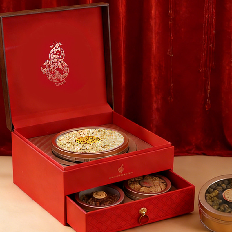 四宝礼品包装盒双层抽屉五宝滋补品送礼盒子元贝虾干海参石斛虫草,包装,礼品盒,淘宝优惠券,粉丝福利购,淘宝优惠卷