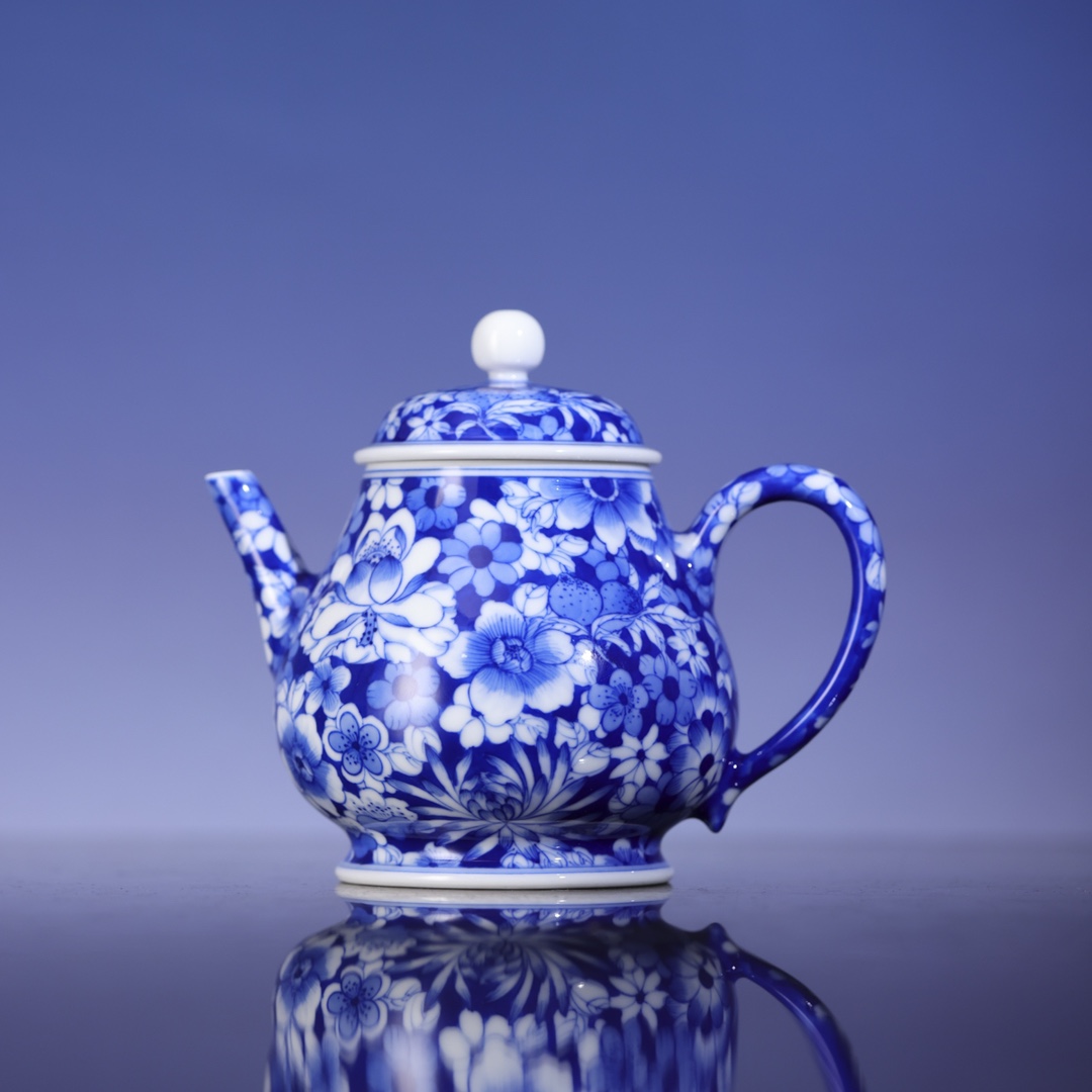 小桥-景德镇珍玩万花梨形壶陶瓷功夫茶具纯手工泡茶壶