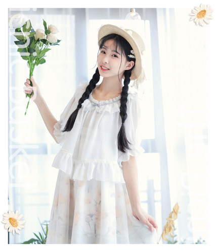 现货野餐篮印花日常软妹Lo裙