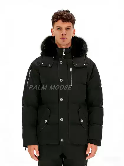 Men Canadian Style Winter Coat Fox Fur Hood 3Q Down Jacket
