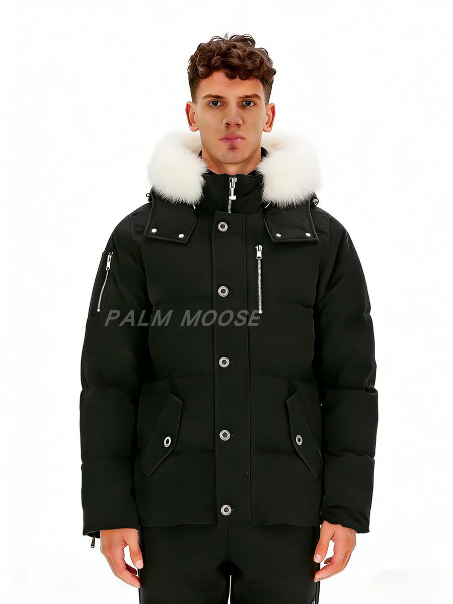 thumbnail for Men Canadian Style Winter Coat Fox Fur Hood 3Q Down Jacket