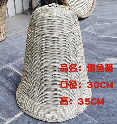 鱼篓三穗竹编，纯手工编制包邮