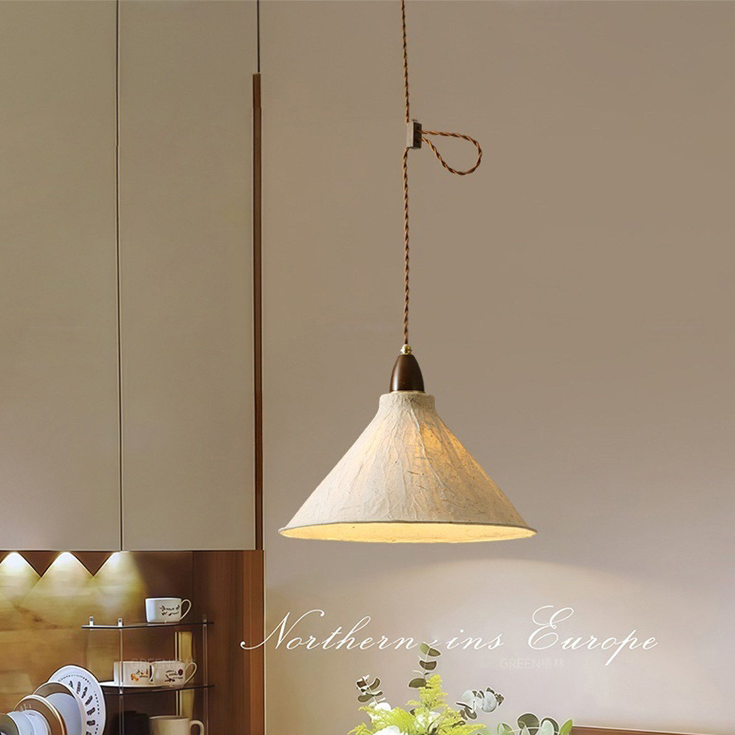 宋代美学中古纸吊灯日式侘寂风餐厅吧台灯复古禅意茶室书房灯具