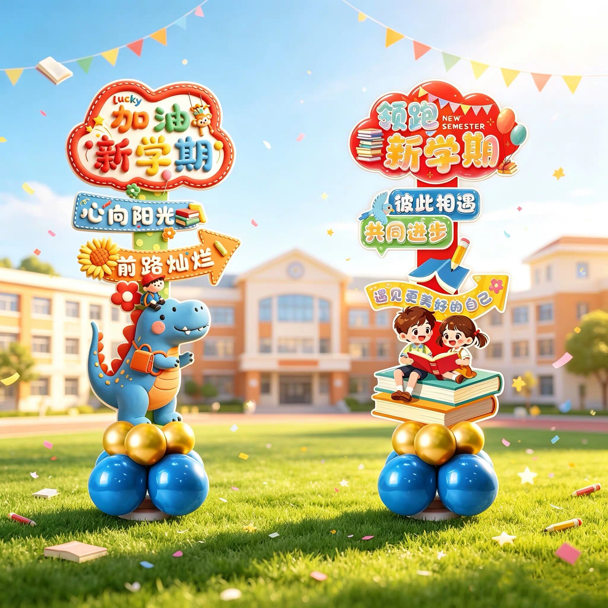 开学迎新KT板路引立牌