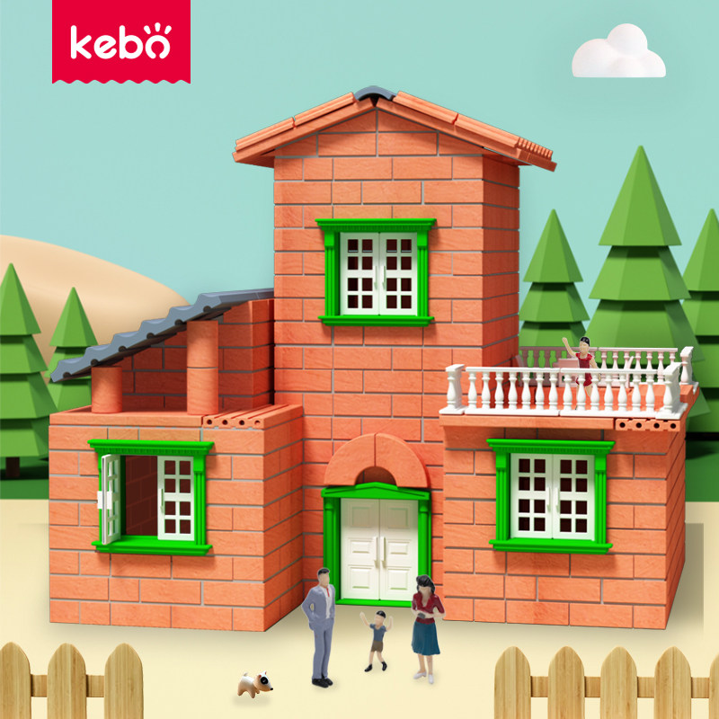 科博小小泥瓦匠水泥建房子益智儿童6手工玩具仿真砖diy屋模型拼装