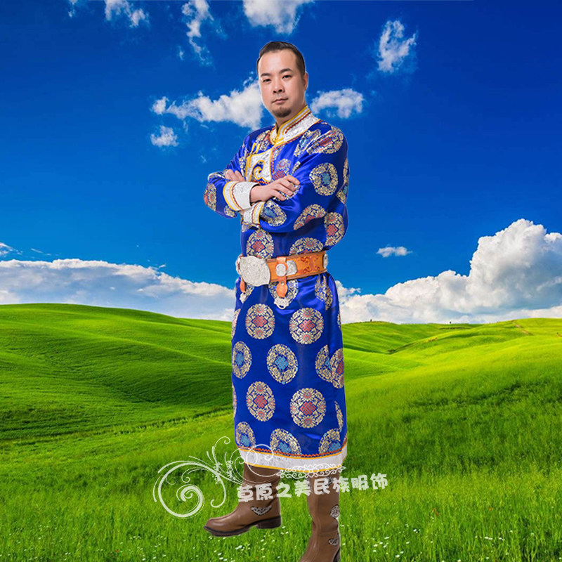 蒙古族服装男士生活装蒙古族时尚舞蹈演出表演服男款蒙古袍人气