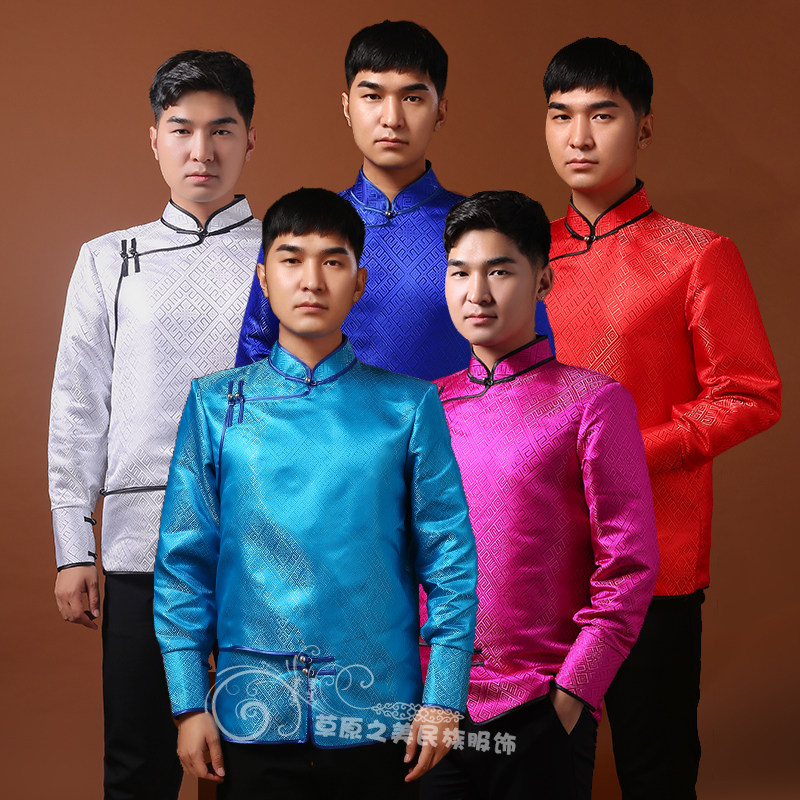 蒙古服男民族风上衣蒙古元素现代日常生活装短款长袖立领外套精品