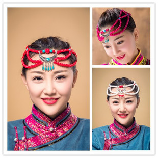 蒙古族舞蹈头饰女民族演出跳舞表演配件蒙古袍饰品手工饰制作搭配