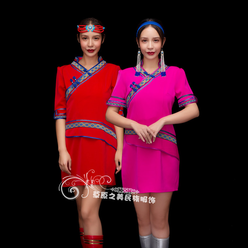 蒙古袍生活装半袖演出服新款包邮