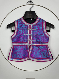 四季款复古民族风短款演出男女儿童马甲手工蒙古族马夹生活装新品