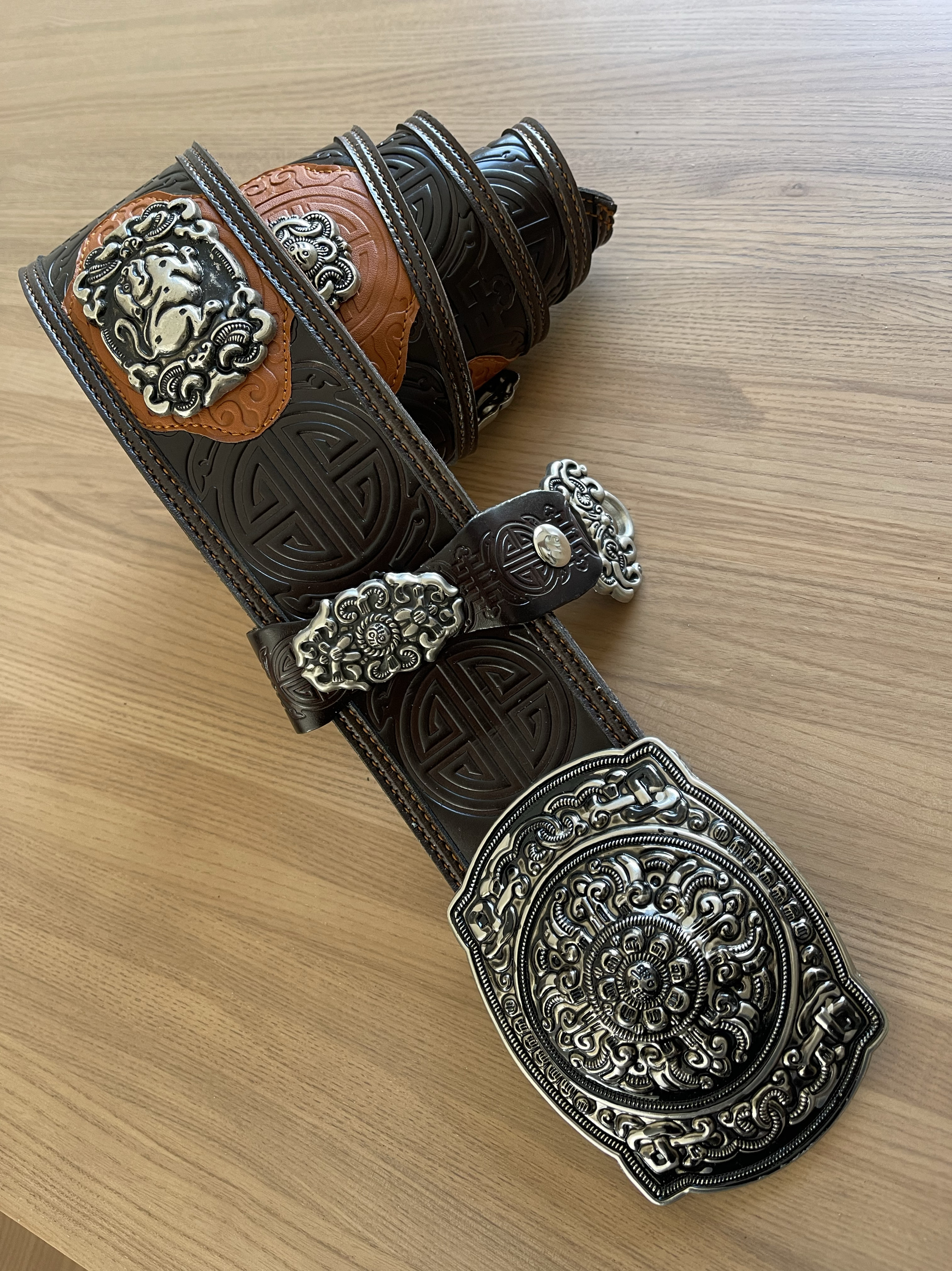 蒙古族男士配饰皮腰带