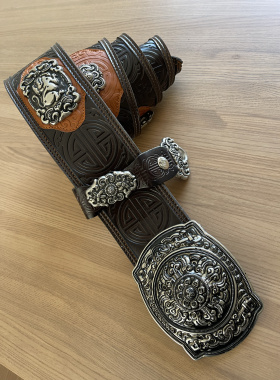 蒙古族男士配饰皮腰带
