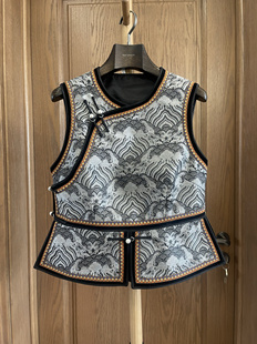 坎肩手工马甲民族服饰民族风舞台表演出服新品 蒙古袍日常款 女款