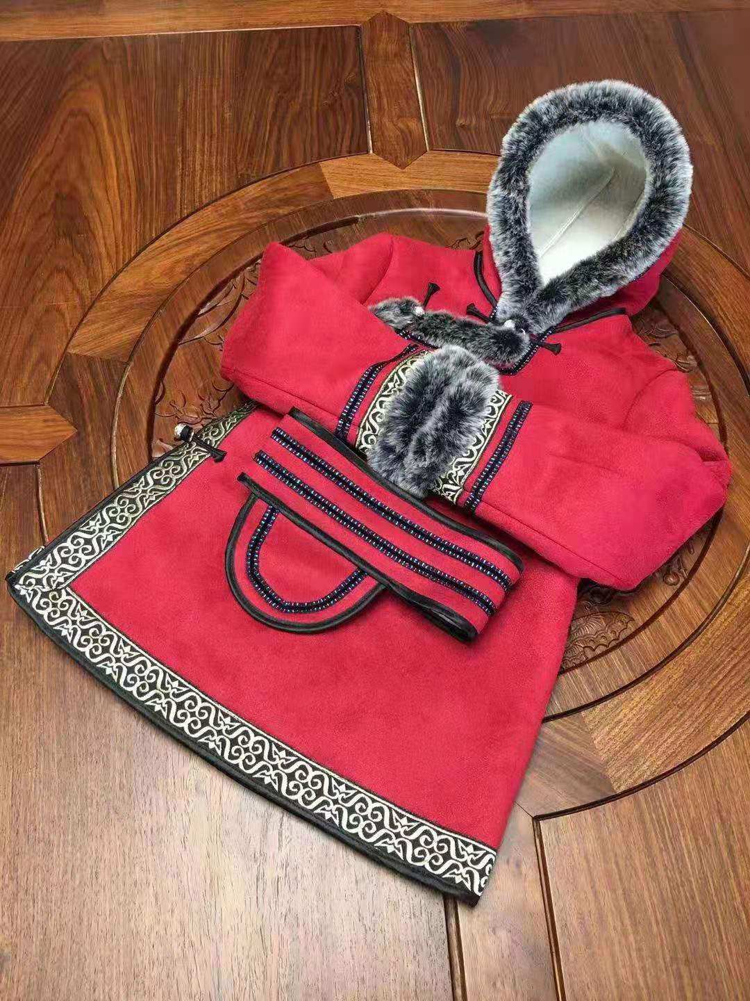 儿童蒙古袍仿鹿皮绒棉衣蒙古族日常宝宝生活装秋冬外套厚童装新品,童装/婴儿装/亲子装,儿童演出服,淘宝优惠券,粉丝福利购,淘宝优惠卷