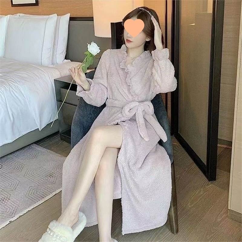 睡袍女秋冬珊瑚绒加厚加绒长款睡衣比纯棉洗澡浴袍家居服长袖睡裙,女士内衣/男士内衣/家居服,睡袍/浴袍,淘宝优惠券,粉丝福利购,淘宝优惠卷