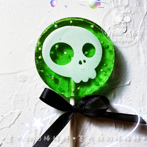 万圣节绿色骷髅糖果墨大叔手工棒棒糖波糖儿童食品零食定制